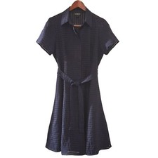 Vestido Camisa Liz Claiborne Azul Marinho Gola Tamanho 12 Semitransparente Manga Curta comprar usado  Enviando para Brazil