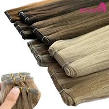 Straight  Real Human Hair Weft Bundles Extensions 50g/Pcs 16"-24" Remy Hair Sew comprar usado  Enviando para Brazil
