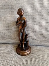 Bronze lady figurine for sale  BIGGLESWADE
