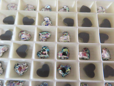 Usado, 24 encostas planas Swarovski em forma de coração 10 mm pátina branca/folhada. #2808 comprar usado  Enviando para Brazil