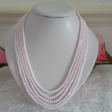 CONJUNTO DE COLAR DE CABELO MALA ÍNDIO HAYDRABADI ÔNIX 5 CAMADAS NA COR ROSA BEBÊ comprar usado  Enviando para Brazil