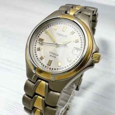 Relógio masculino Tissot 38mm titânio quartzo, calendário, 3 mãos, bom estado comprar usado  Enviando para Brazil