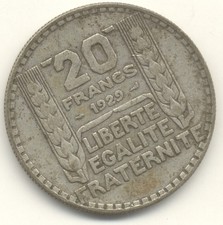 Francs 1929 argent d'occasion  Rosporden