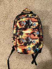 Usado, Mochila Hurley masculina tropical pôr do sol aloha laranja amarelo preto floral praia comprar usado  Enviando para Brazil