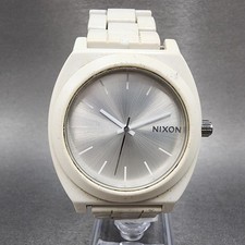 Relógio Nixon Time Timer masculino mostrador prateado caixa de acetato branco redondo nova bateria comprar usado  Enviando para Brazil