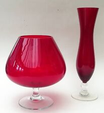 Red glass vases for sale  WARRINGTON