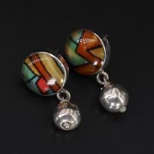 enamel earrings silver for sale enamel earrings silver for sale USA