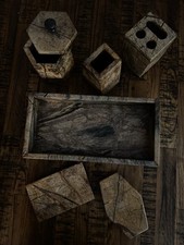Juego de baño de piedra de lujo de 6 piezas de piedra natural hecha a mano segunda mano  Embacar hacia Mexico