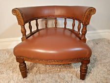 Antique oak leather for sale  SLEAFORD