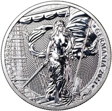"Alegorie - Germania", 5 marek 2021, 1 uncja (1 uncja) czyste srebro z certyfikatem na sprzedaż  PL