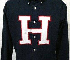 Usado, Camisa casual bordada algodão H Tommy Hilfiger azul XL LS comprar usado  Enviando para Brazil