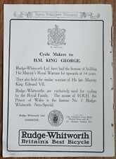 C1915 rudge whitworth for sale  HASTINGS