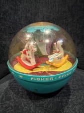 VINTAGE Fisher Price ROLY POLY CHIME BALL #165 Łabędzie i konie ważone na sprzedaż  Wysyłka do Poland