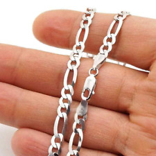Colar de corrente Figaro Itália 925 prata esterlina 5,5 mm 24" comprar usado  Enviando para Brazil