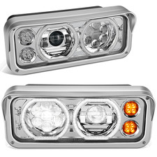 Fit 81-19 Freightliner clássico anel halo projetor LED cromado farol transparente comprar usado  Enviando para Brazil