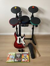 Conjunto de bateria Guitar Hero + guitarra vermelha/branca - Xbox 360 - Testado e 100% funcionando!, usado comprar usado  Enviando para Brazil