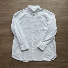 Camisa social Oxford 100 mãos linha dourada tecido botão para baixo branca tamanho 17, usado comprar usado  Enviando para Brazil