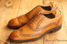 Sapato Oxford Brogue Charles Tyrwhitt Couro Marrom Claro Reino Unido 8,5 F EUA 9,5 UE 42,5 comprar usado  Enviando para Brazil