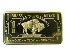 Barra de latão Buffalo Bar 1 Oz .999 latão investimento BULLION Bar uma onça troy 99,99% comprar usado  Enviando para Brazil