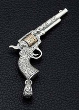 Incrível De Prata Pura 935 Argentium Mexicana Arma Excelente Lindo Pingente Clássico comprar usado  Enviando para Brazil