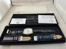 Invicta Specialty cronógrafo quartzo mostrador branco relógio masculino pulseira de couro azul comprar usado  Enviando para Brazil