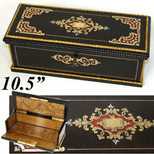Usado, Antiga caixa de mesa francesa Louis Philippe para Napoleão III Era 10,5" boulle, caixão comprar usado  Enviando para Brazil