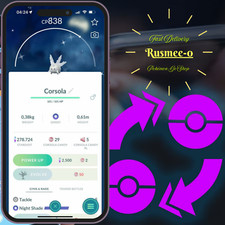 Pokémon G0 - Shiny Galarian Corsola - Registrado comercialmente ou Mini P T C comprar usado  Enviando para Brazil