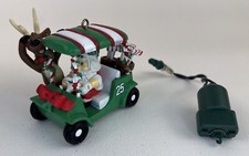 Carrinho de golfe Papai Noel ornamento rotativo OrnaMotion #2372 FORE renas funtime Noma, usado comprar usado  Enviando para Brazil