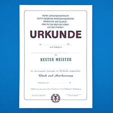 Ddr urkunde bestes gebraucht kaufen  Jena-Umland