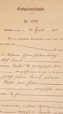 Frankfurt main geburtsurkunde gebraucht kaufen  Vallendar