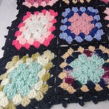 Usado, Colcha de retalhos vintage 1960/70 retrô multicolorida vovó crochê lance afegão comprar usado  Enviando para Brazil