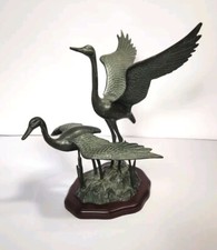 Vtg bronze cranes d'occasion  Expédié en Belgium