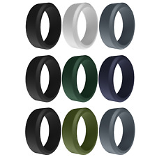 Usado, 3 peças anel de noivado de casamento masculino de silicone 8 mm pulseira de borracha flexível para academia esporte comprar usado  Enviando para Brazil