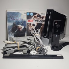 Console de videogame Nintendo Wii preto, 1 controle, 2 jogos, cabos de alimentação de vídeo comprar usado  Enviando para Brazil