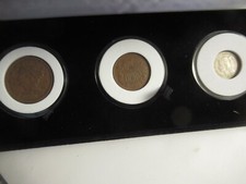 Usado, 3 moedas dos EUA, 1851 centavo grande, 1868 dois centavos, 1872 três centavos, na caixa com cápsulas comprar usado  Enviando para Brazil