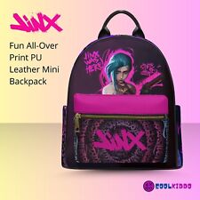 Mini mochila de couro Arcane Jinx. Bolsa de anime estilo grafite League of Legends, usado comprar usado  Enviando para Brazil