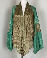 Kantha Bae OS Kimono Verde Ouro Hippie Boho Top Fada Seda comprar usado  Enviando para Brazil