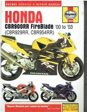 HONDA CBR900RR FIREBLADE (CBR929RR CBR954RR) 2000-03 MANUAL DE REPARO * CAPA DURA * comprar usado  Enviando para Brazil