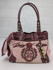 RARO Juicy Couture VTG Bolsa de Ombro Rosa e Borgonha Daydreamer Bolsa de Veludo, usado comprar usado  Enviando para Brazil