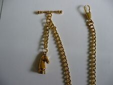 Folheado A Ouro incomum Single Albert Cavalo Cavaleiro Xadrez relógio de bolso cadeia Fob comprar usado  Enviando para Brazil