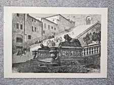 Escaleras del Ara Coeli, Roma - Impresión antigua - 1897 segunda mano  Embacar hacia Mexico