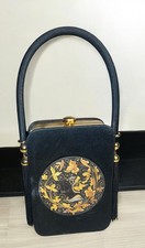 Estojo/bolsa de mão vintage preta e dourada comprar usado  Enviando para Brazil