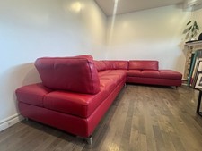 Autêntico Sofá Seccional Roche Bobois Couro Vermelho – Designer Moderno – Excelente comprar usado  Enviando para Brazil