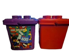 Baldes de plástico vintage anos 90 Lego vazios #2494 vermelho e roxo comprar usado  Enviando para Brazil