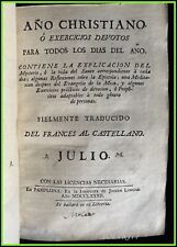 1782 - AÑO CRISTIANO O EXERCICIOS DEVOTOS PARA TODOS LOS DÍAS DEL AÑO: JULIO comprar usado  Enviando para Brazil
