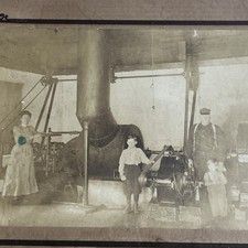 Antiguo Gabinete Tarjeta Maquinaria Industrial Volante Trabajo Infantil - Años 1900 - I2 segunda mano  Embacar hacia Mexico