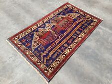 Tapete baloch cênico vintage étnico feito à mão 142x85 cm tapete tribal tapete de lã tingido de vegetais, usado comprar usado  Enviando para Brazil