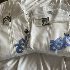 NOVO FEITO NO JAPÃO Retrô Anos 80 90 Asics Tigers Jaqueta de Tênis BRANCA Pequena comprar usado  Enviando para Brazil