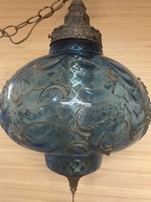 vintage blue swag lamp for sale  Lake Havasu City