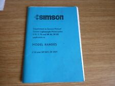 Simson motorcycle service for sale Simson motorcycle service for sale  NUNEATON